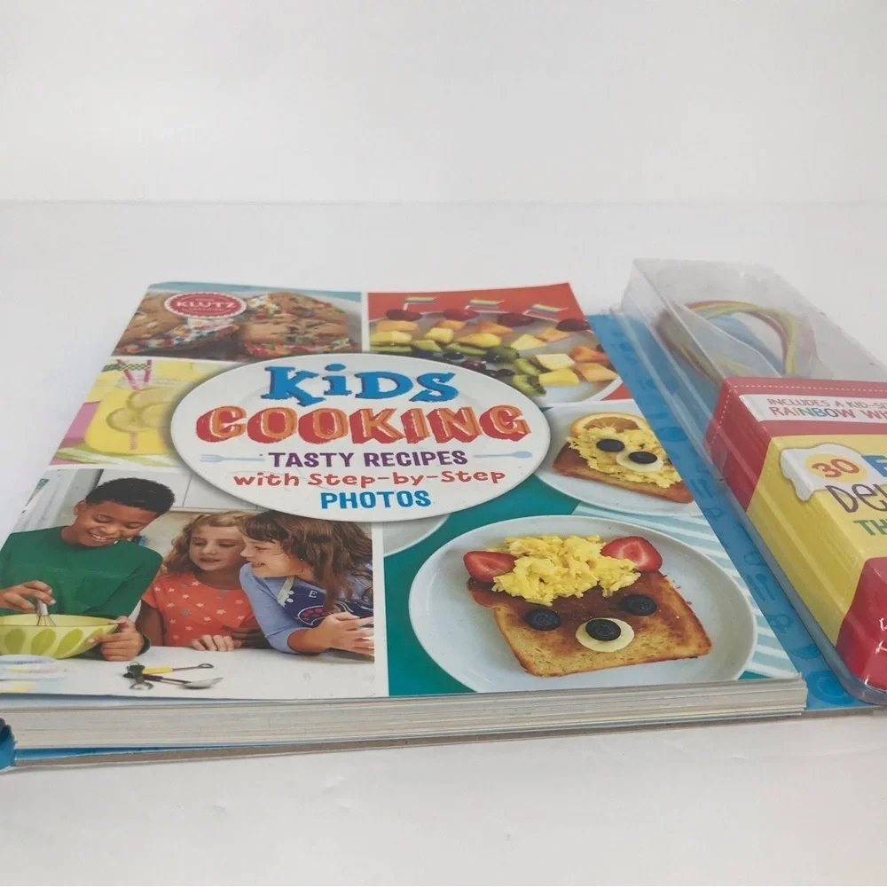 Colorful Kids Cook Book with Rainbow Whisk